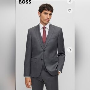 Hugo Boss Trabaldo Togna 1840 Super 120 Virgin Wool Suit Jacket Mens Gray 38R‎